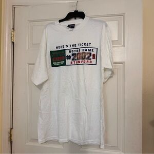 Vintage Notre Dame vs Stanford 2002 Game Day Tee T-Shirt Y2K Size XL Jansport